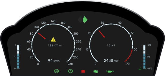 Fig. 1. Automotive digital LCD dashboard prototype.