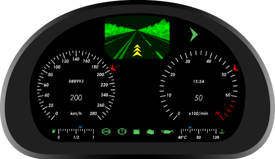 Fig. 2. Automotive virtual instrument cluster - second version.