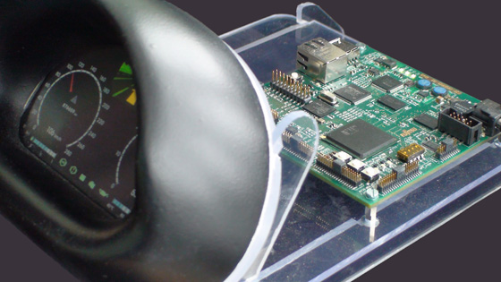 Fig. 3. Automotive virtual instrument cluster based on Fujitsu SoC.