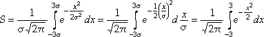 Area below truncated Gaussian distribution