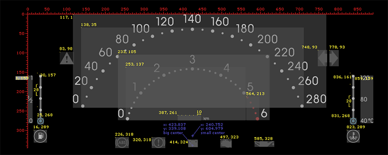 Fig. 2. Digital instrument cluster graphical design layout.