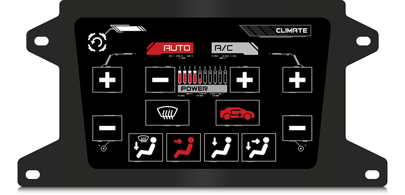 Fig. 20. Laplace Z virtual central console - climate control screen.