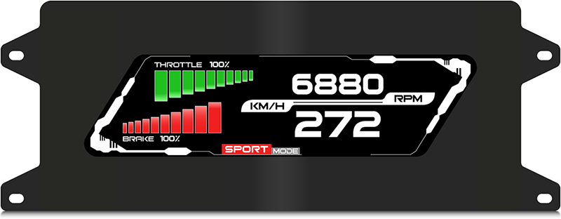 Fig. 17. Laplace Z passenger digital LCD dashboard in sport mode.