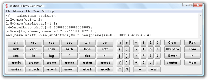 Fig. 2. Scientific calculator with 'classic' interface.