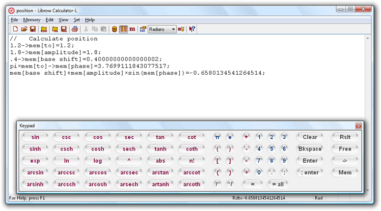 Fig. 4. Scientific calculator with 'professional' interface.