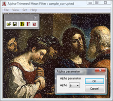 Fig. 5. Alpha parameter selection. Screenshot.