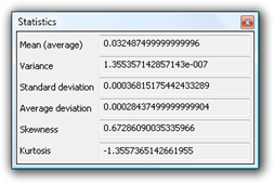 Fig. 2. Statistics window.